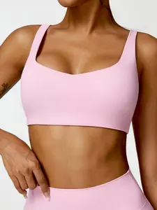 Women's Solid Backless Sports Bra, Quick Drying Breathable Comfortable Wireless Workout Yoga Bra, Wirefree Sports Bra, Summer Outfits 2024, Ladies Sportswear for Indoor Outdoor Wear