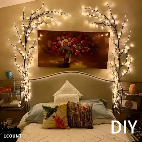 144 LED Branch Vine Light Decorative Flowers DIY Installation Decorative Atmosphere Lighting for Living Room Bedroom Outdoor Decoration, New Year Valentine's Day Easter Thanksgiving Party #GLOBAL PICKS