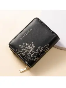 Elegant Gold Foil Coin Purse, Short Zipper Design, Classic Style, Durable and Fashionable, Ideal Gift for Her and Him, Daily Use