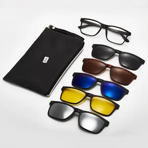 Trendy and fashionable new magnetic polarized clip-on sunglasses, dual-purpose for summer sun protection and UV protection outdoor eyewear,rainbow,luxury