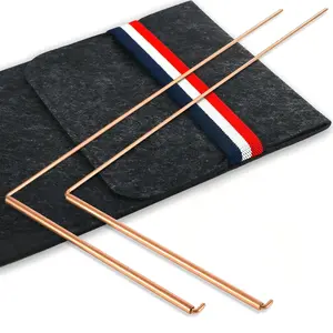 99.9% Copper Dowsing Rods - 2-Pack Divining Rods with Bag - Copper Bars Ghost Hunting Equipment & Witchcraft Divination Tools, Detect Gold, Water, Spirits, Basic Set