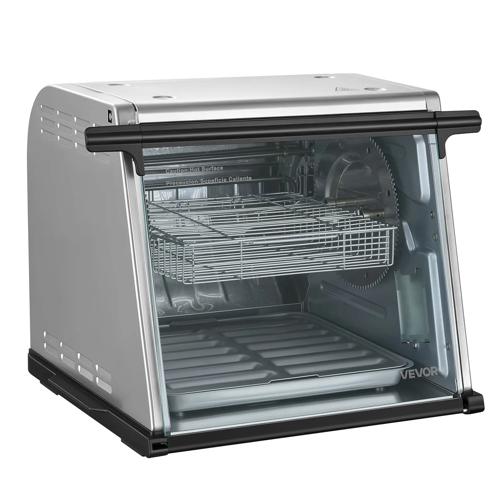 VEVOR Countertop Rotisserie Hot Oven - 12L Large Capacity, 1250W Shawarma Machine, Heat-Resistant Door, Timer Control, for Grilling Meats, Grilled Vegetables
