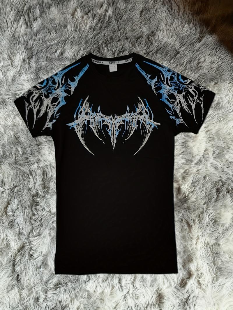 Men's Compression Short Sleeve T Shirt S XXL High Elasticity Muscle Fitness Shirt Unisex Black Tight fitting Red Geometric Muscle Texture Quick drying Moisture wicking for Workouts Yoga Beach Gym Tees Athletic Apparel