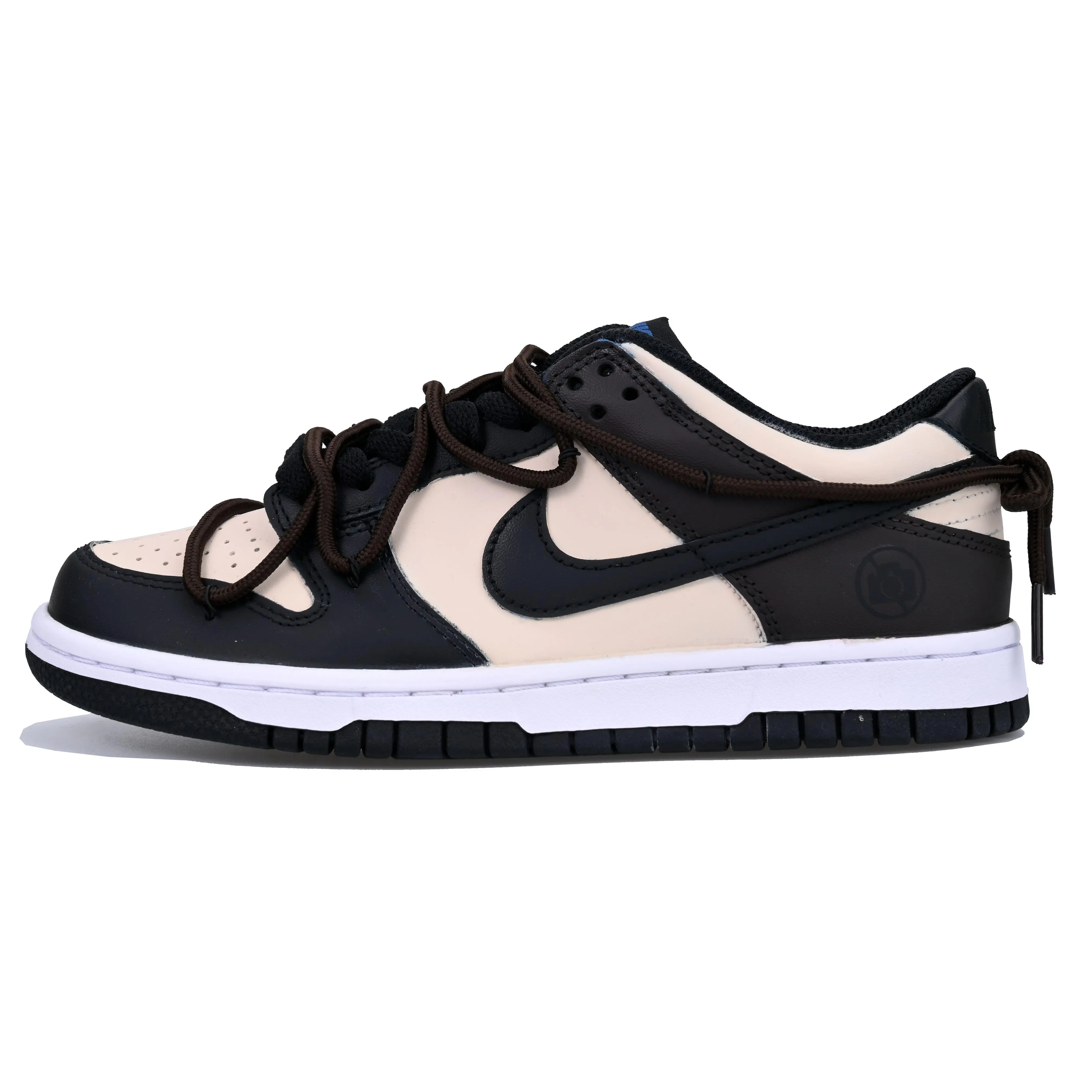 Nike Dunk Vlad Custom Sneakers for Kids – Low-Top, Brown and Black Melanin-Inspired Skate Shoes Verifiable, with credentials and supporting global authentication