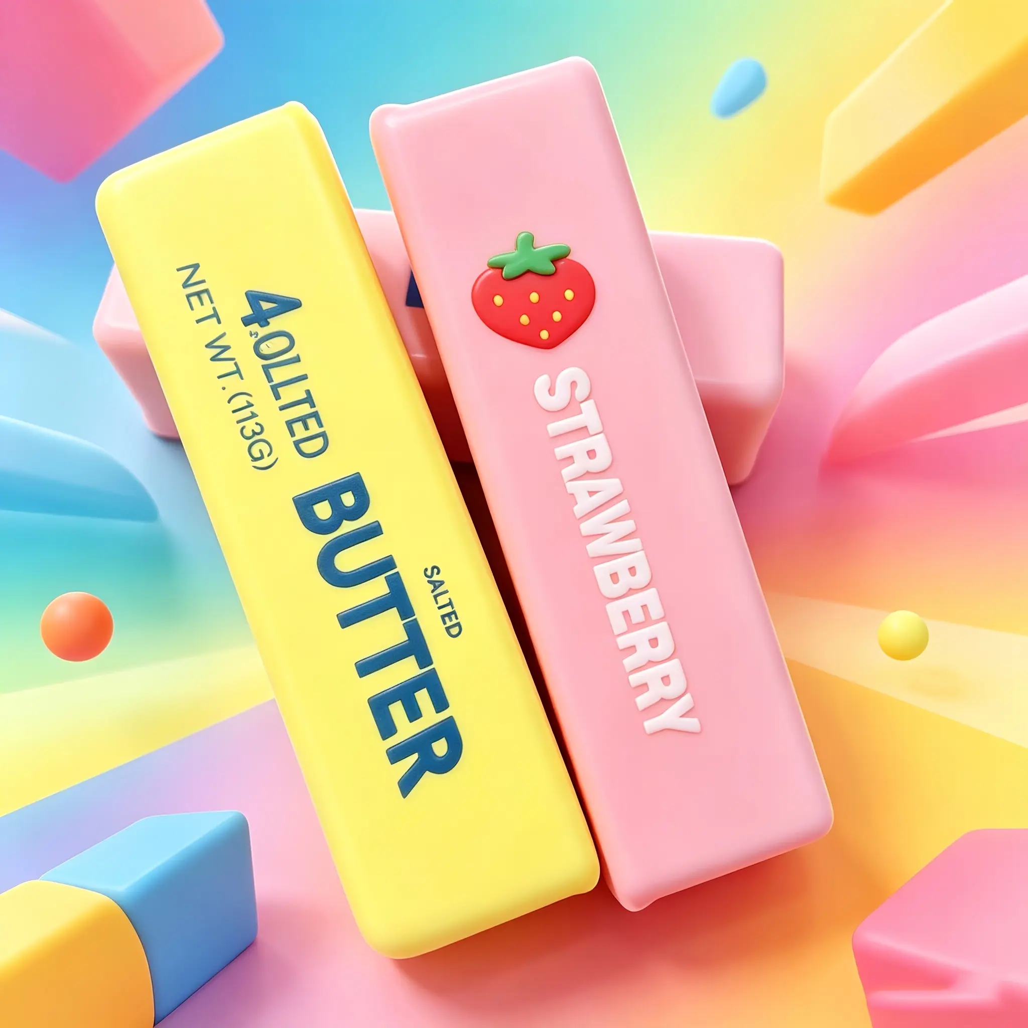 A long eraser with a slow rebound effect. Ideal for children's party prizes, award gifts, gift bag fillers, and classroom rewards