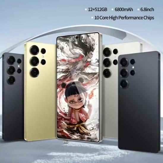 S25 Ultra Unlocked 5G Android 14 Smartphone.12GB+512GB,6.8" HD Display,68MP+108MPCam,6800mAh, Dual Card, Built-in Pen, FaceUnlock, , Case & Protector