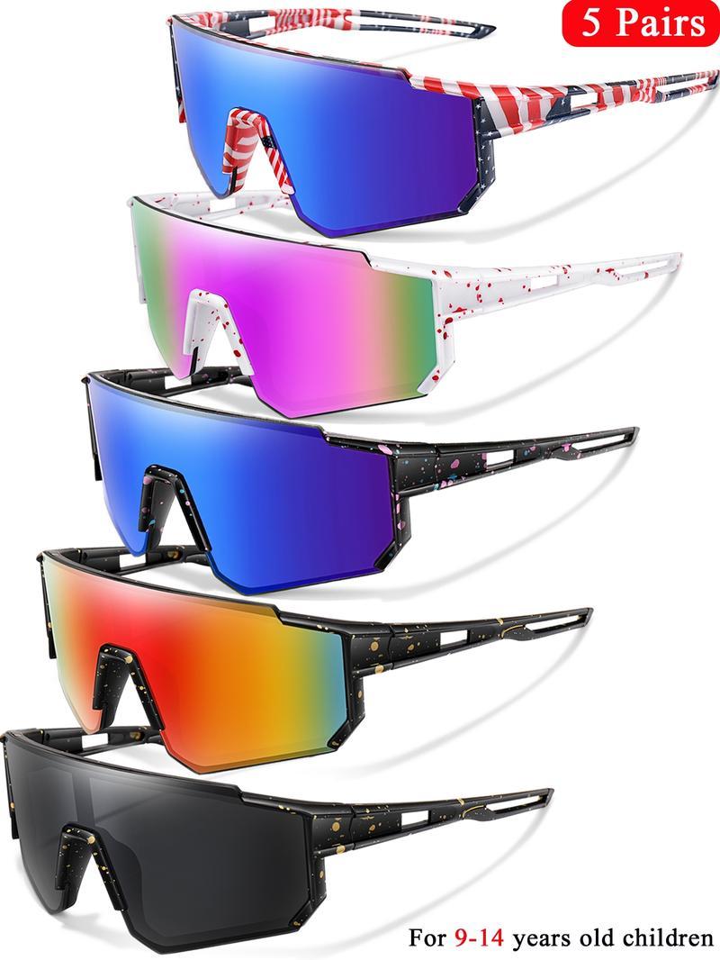3 Pairs Youth Sunglasses with UV Protection for Wholesale Goggles Retail age 9-14 Years Old Boy Girls Baseball Cycling Running ski