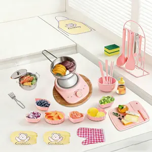 Real Cooking Mini Kitchen Set, Actual Cooking Experience, Parent-Child Interactive Kitchen Kit With Adapter Included