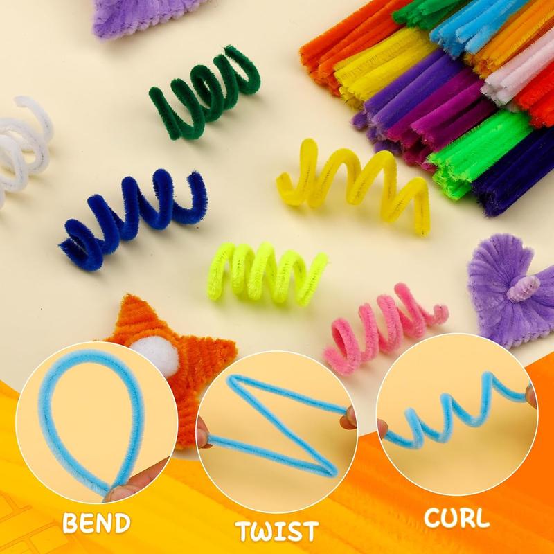 200 count Pipe Cleaners, Pipe Cleaners Craft, Multi-Color Chenille Stems for Craft, Multi-Color Fuzzy Sticks for DIY Art & Creative Crafts Decorations (20 Colors)