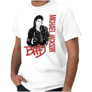 Michael Jackson Bad Music Album Cover Graphic T Shirt Men or Women TikTok Caption (for extra engagement) Represent the iconic BAD era with this classic Michael Jackson tee!A must-have for King of Pop fans, vintage music lovers, and everyday streetwear.