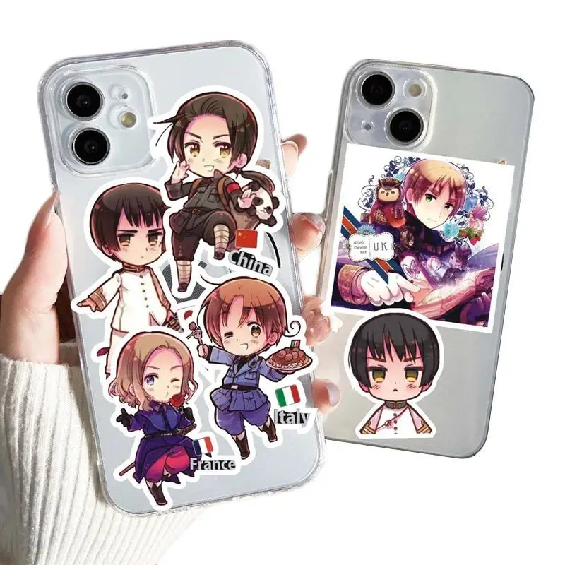 65Pcs Hetalia APH Anime Peripheral Waterproof Stickers, DIY Handbook Decoration for Smartphone, Cellphone, Devices with Protection & Cover, Toy Graffiti Stickers for 2026 Hobbies