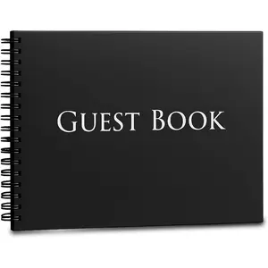 Hardcover Spiral Bound Guestbook 10x8-Inch Charcoal 1260 Entries Sign-In Guest Book for Wedding Funeral Birthday Shower Vacation Rental Memory