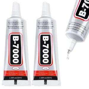 Super Adhesive Glue, Industrial Strength B7000 Glues Paste for Rhinestones Crafts, Clothes Shoes, Fabric, Jewelry Making, Cell Phones, Tablet, Wood, Rubber, Leather (2x50 ml/1.68 oz)