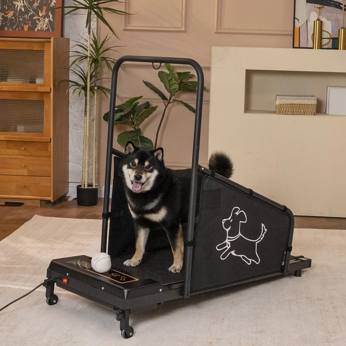 1.5HP Silent Metal Frame Dog Treadmill - 37.5x15in Non-Slip Running Belt, Side Safety Guard, Remote Control, LED Display, Movable Indoor Exercise Aid for Small/Medium Dogs (Indoor Run Use)