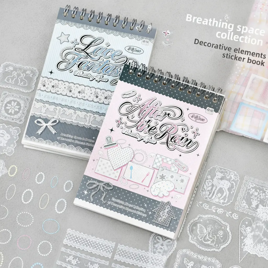 White Space Lace & Elegant Decorative Sticker Book, DIY Collage Supplies for Scrapbooking & Planner (Toys & Hobbies, Scrapbooking & Stamping)