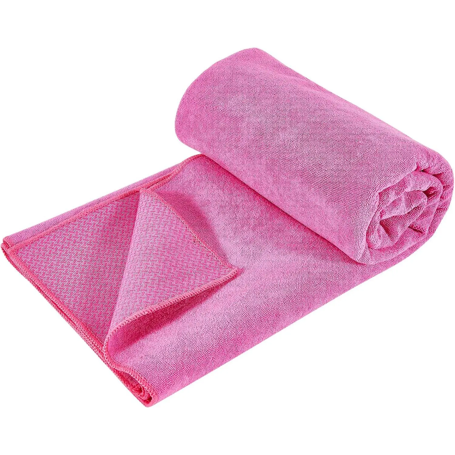 Hot Yoga Towel with Grip Dot, Non Slip Sweat Absorbent Microfiber Yoga Mat Towels for Hot Yoga, Pilates, Fitness and Workout 72inch x 24inch