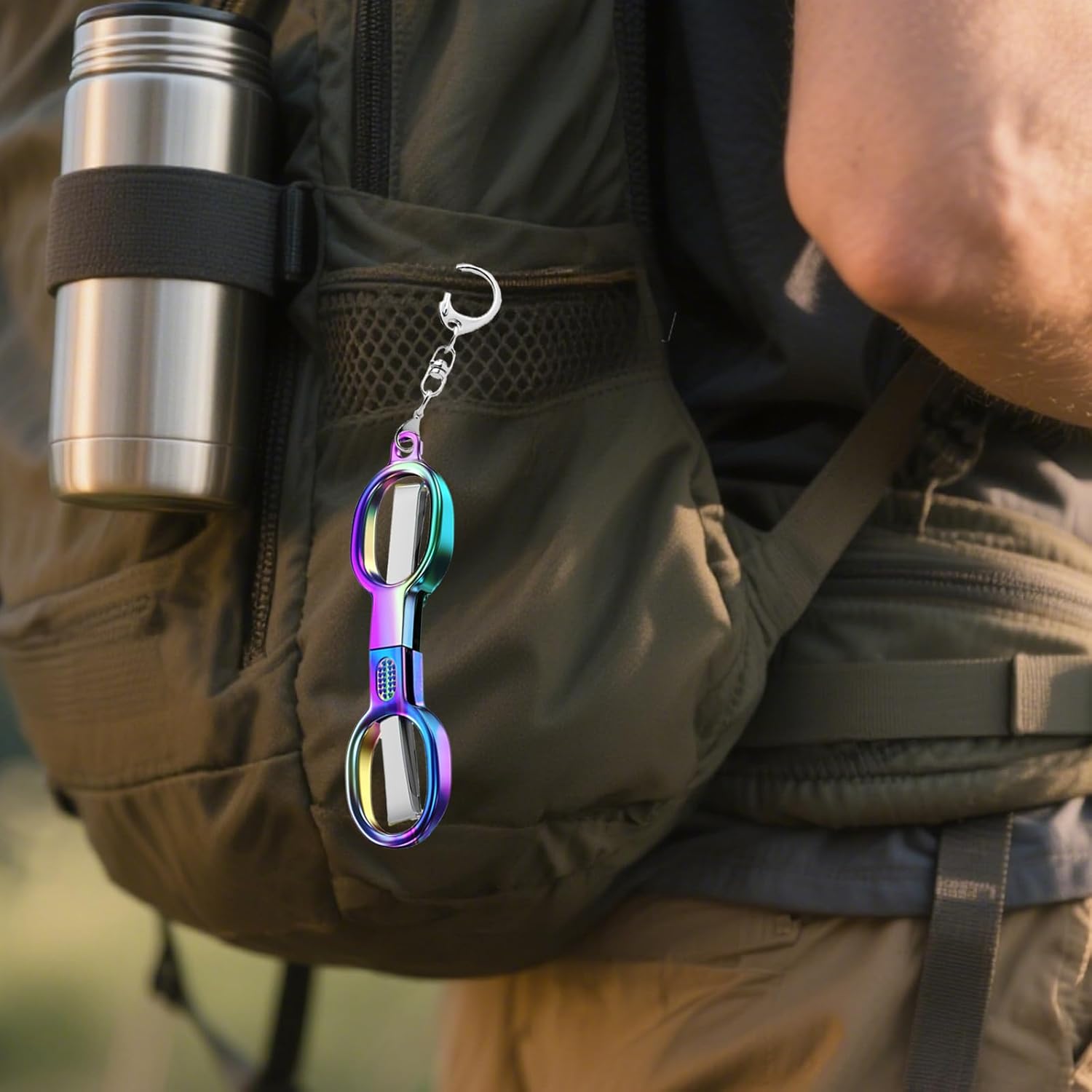 2 count Folding Stainless Steel Portable Mini Travel , Safety Lock Foldable Pocket Badge Small , -Purpose for Travel, , Office, Crafts, Sewing & Nurse Supplies