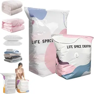 3pcs Siftenia No-Pump Vacuum Storage Bags Press And Seal Reusable Space Saving Compression Bag