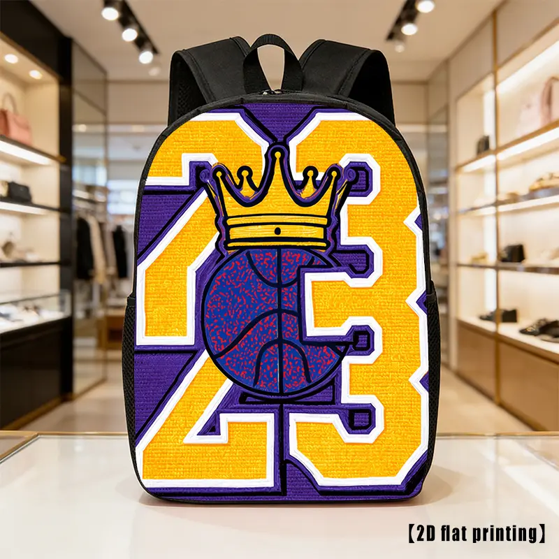 Basketball Crown, Lightweight, Large-Capacity Unisex Backpack with Adjustable Shoulder Straps, Side Pockets, Suitable for Casual Wear, Commuting, And Multiple Uses. Ideal for Hiking, Mountaineering, And Adventure, As Well As a Laptop Bag bookbag
