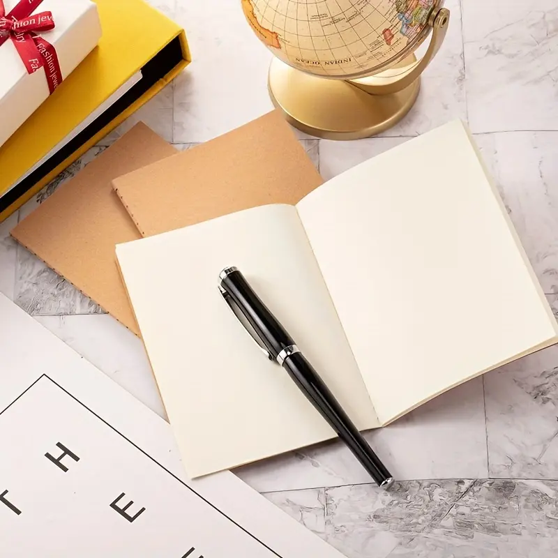 12pcs Pocket Kraft Notebook Bulk Small Mini Notebook Travel Journals for Students School Office Writing Class Projects, 5.12 X 3.54 Inches Steno Pad Keep a Diary(Brown Cover, Unlined Blank)