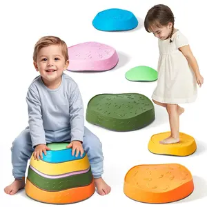 VEVOR Balance Stepping Stones for Kids, 10 PCS, Up to 220 lbs, Non - Slip Toddlers Sensory Stepping Stones, Obstacle Course Coordination Game Toys Indoor or Outdoor Play for Children Aged 3 4 5 6 7 8+