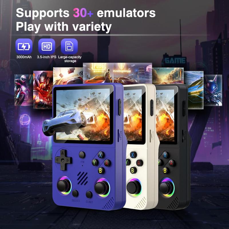 RG36 PRO Retro Handheld Game Console with 3.5 Inch IPS Screen Linux System Multiple Color Options Black Purple White