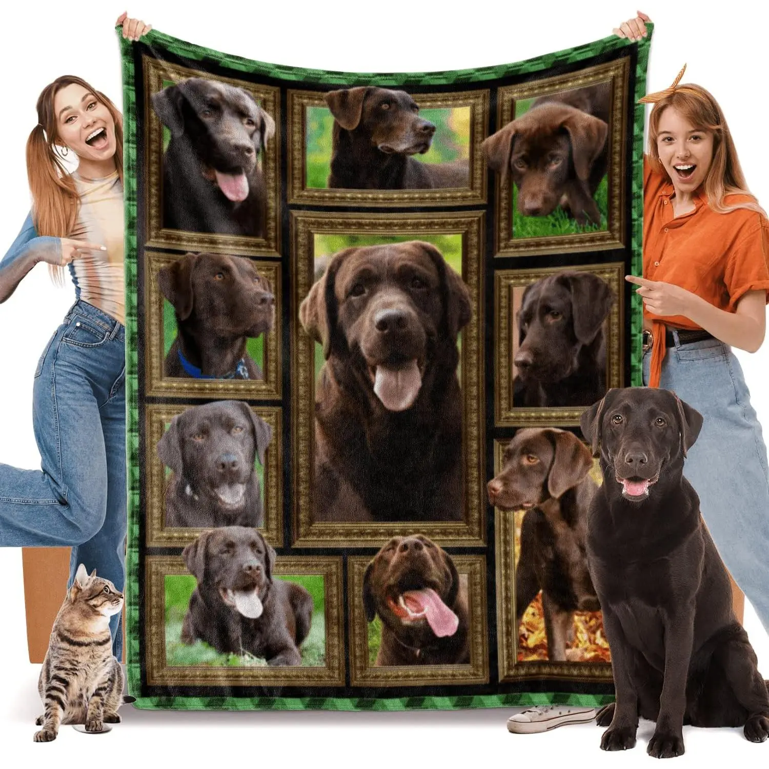Labrador Blanket for Women Men ,  Lab  Gifts for  Lover, Soft Cozy Lightweight Warm Flannel Blankets and Throws for Sofa Living Room Decor, 50" x 60" Throw Size