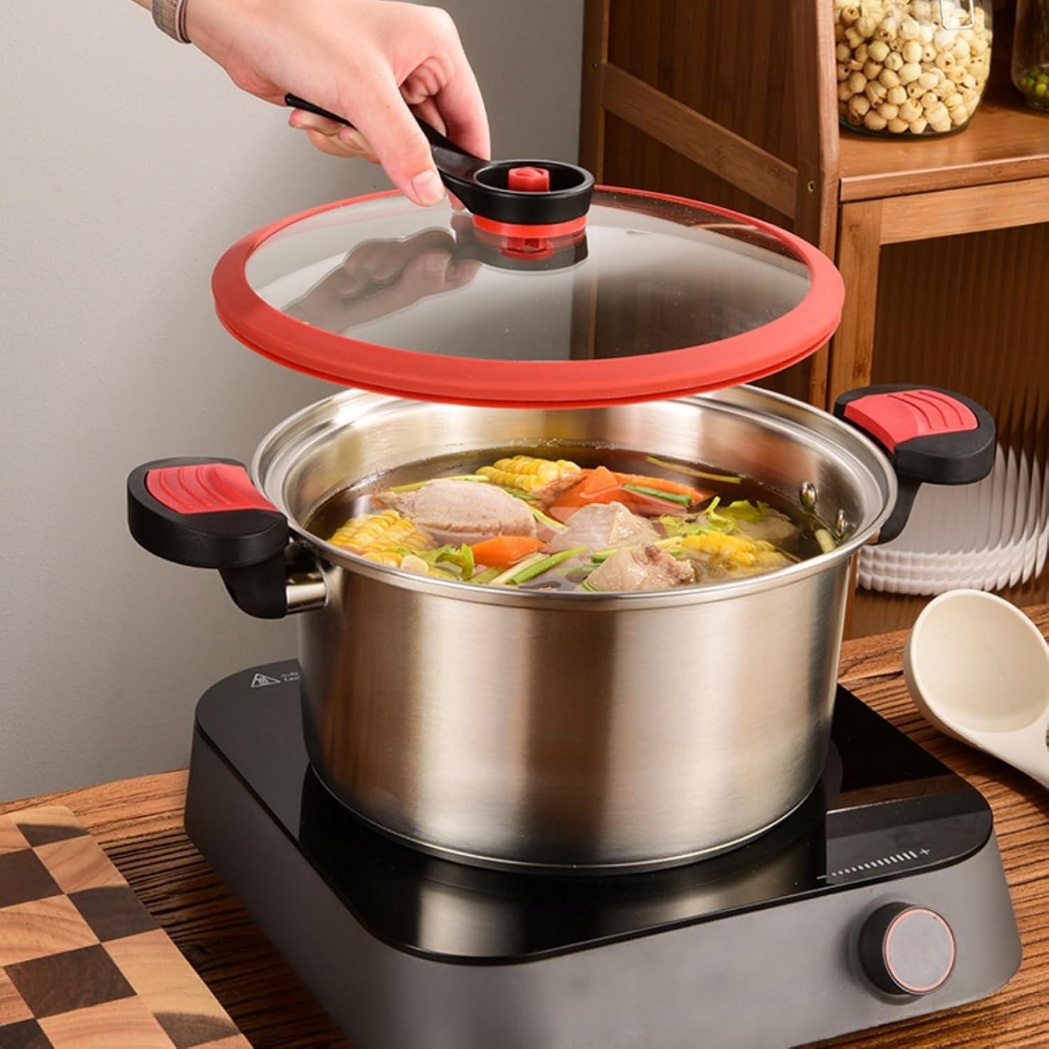 Stainless Steel Pressure Cooker, 1 Count Multifunctional Home Stew Pot, Large Capacity Kitchen Pressure Cooker, Ideal for Everyday Home Cooking