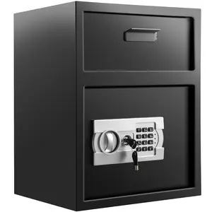 【DealsForYouDays】VEVOR Digital Depository Safe 1.7 Cubic Feet Made of Carbon Steel Electronic Code Lock Depository Safe with Deposit Slot with Two Emergency Keys Depository Box for Home Hotel Restaurant and Office