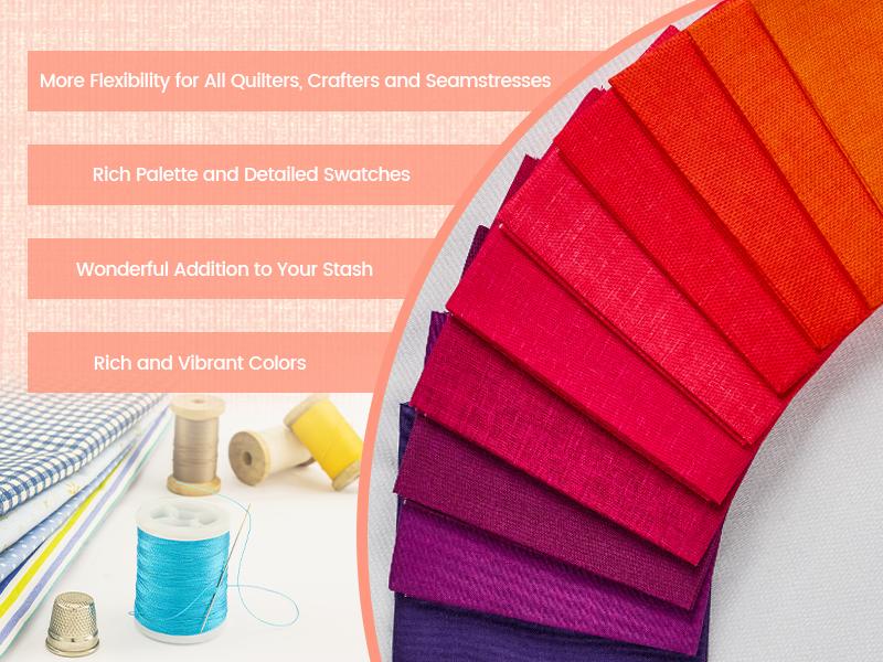 - 11 Options Solids with Tweed Tonals - Color Cotton Quilting Bundles 10pcs Fat Quarters 18"x21" - Medium Weight 5.2oz-for Quilting, Sewing and Crafts-Wildberry(Pinks+Purples)