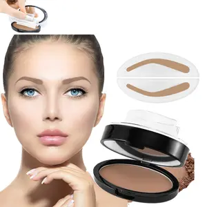 3 Seconds Fast Eyebrow Stamp Powder Kit, Waterproof Natural Eyebrow Coloring Makeup Set, Quick Natural Looking Brow Tool, Easy Eyebrow Shaping Kit for Makeup Beginners Daily Eye Makeup