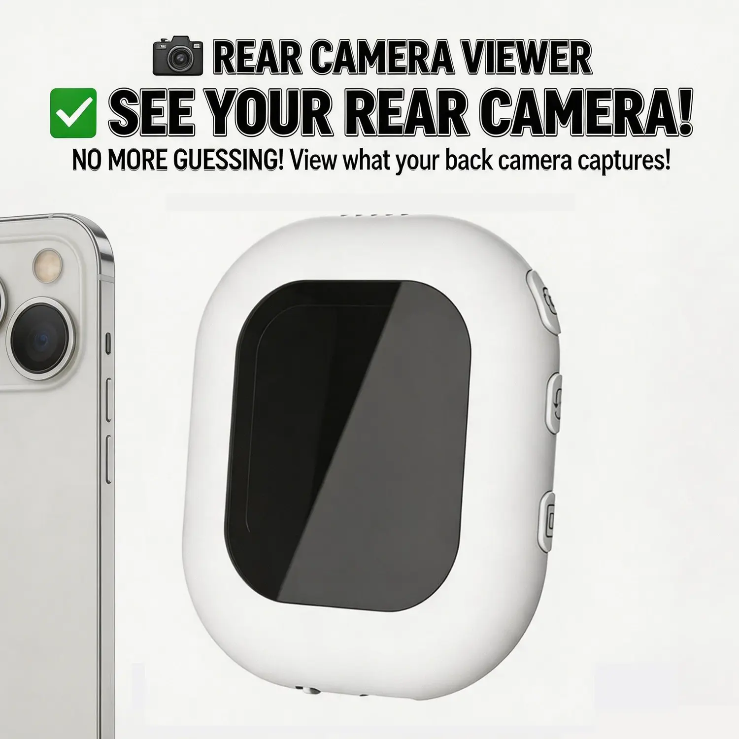 Phone Rear Viewfinder Display, Magnetic Vlog Monitor, 2.01 Inch HD Screen, Mirror Display, Real-Time Sharing, 180° Rotation, Tiktok Youtube Vlog, Smartphone, Cellphone