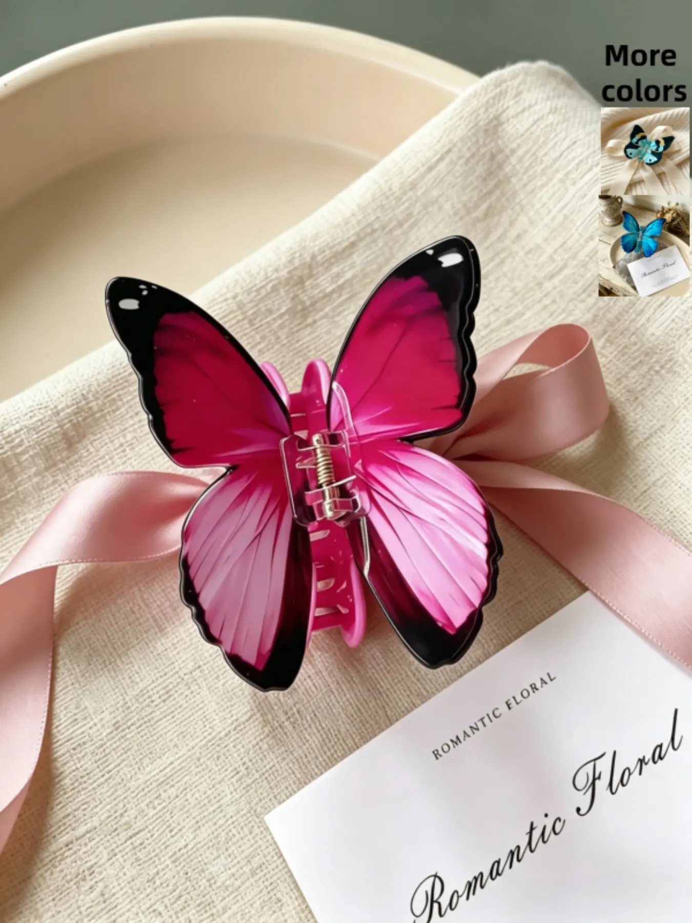 1pc Simulation Printed Butterfly Hair Claw Clip, Strong Grip, Y2K Style Women's Hair Accessory, Fashionable, Trendy and Decorative Hair Clips