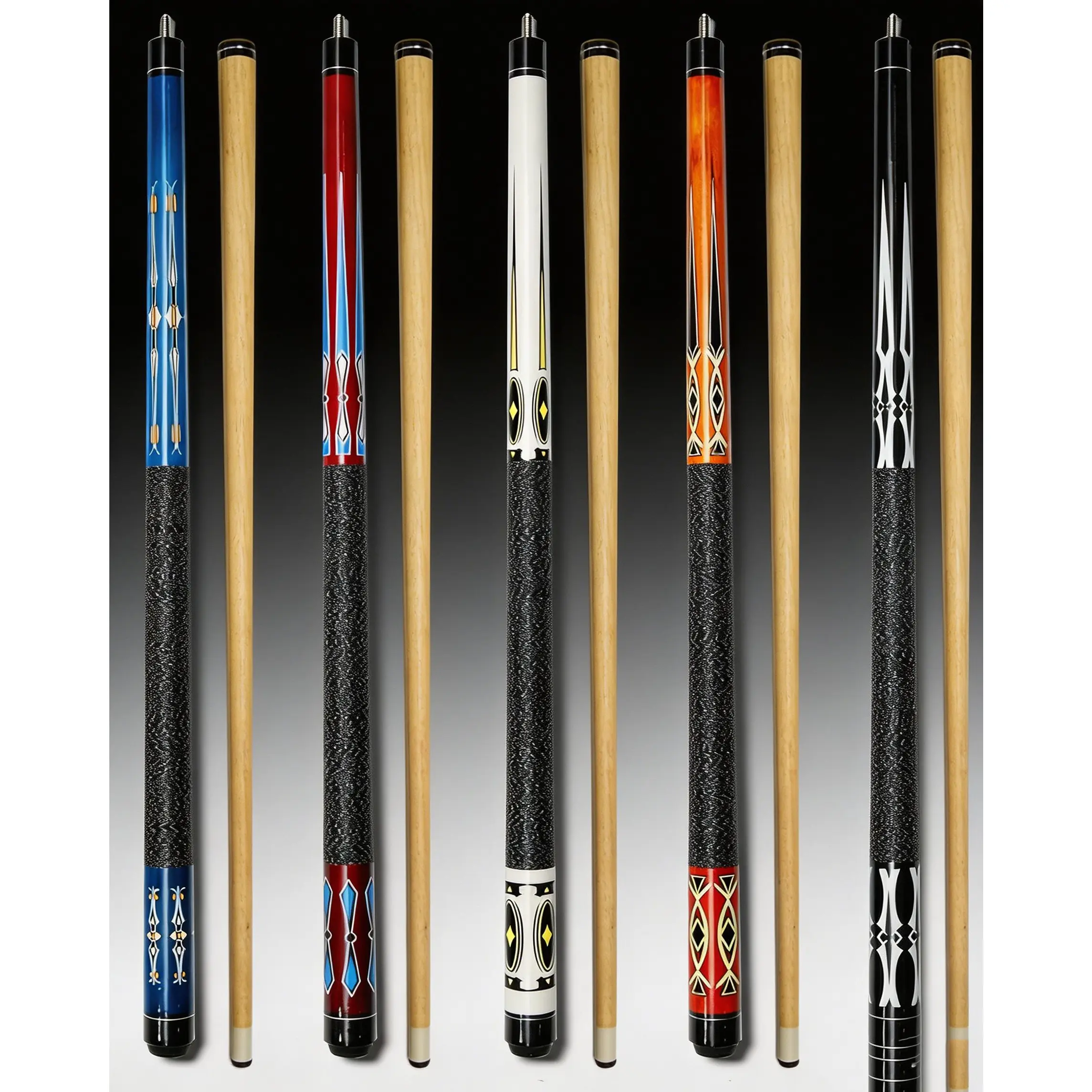 1 5 - Piece Billiard Cue Set Professional Pool Sticks for Billiards Hall Bar Home Entertainment