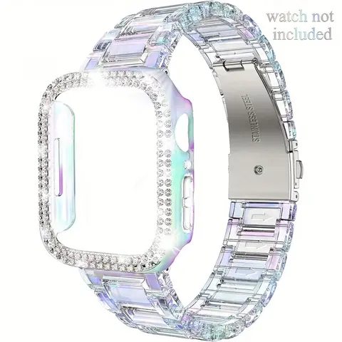 Watch Band & Watch Case Set, 1 Count Rhinestone Decor Watch Band & Watch Case, Wearable Accessories Smartwatch Accessories Compatible with iWatch Series Ultra SE 9 8 7 6 5 4 3 2 1 Smart Watch Accessories (Band Only)