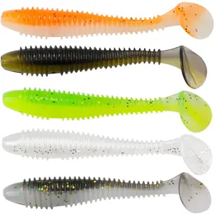 50pcs Paddle Tail Swimbaits 2.16-inch Soft Plastic Fishing Lures Baits for Bass Trout Crappie Walleye Saltwater Freshwater Fishing