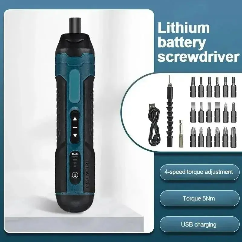 Multi-functional electric screwdriver, USB rechargeable electric screwdriver, Cordless power screwdriver, professional disassembly and repair tool, adjustable torque cordless screwdriver set, suitable for everyday and light industrial use