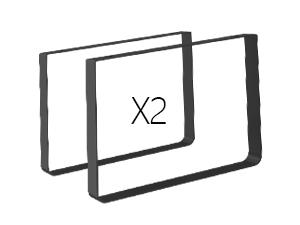 2-Pack Stackable Cabinet Shelf Organizer | Expandable Kitchen Pantry Spice Rack for Counter,Cupboard Storage | Black/Brown