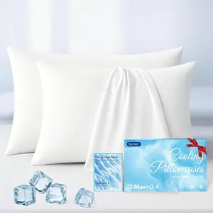 Premium Cooling Pillowcases King Size Set of 2 for Hot Sleepers&Night Sweats Beauty Sleep Reduces Wrinkles&Frizz Softer Than Silk Pillow Cover Oeko-TEX Certified White BreathableGift.