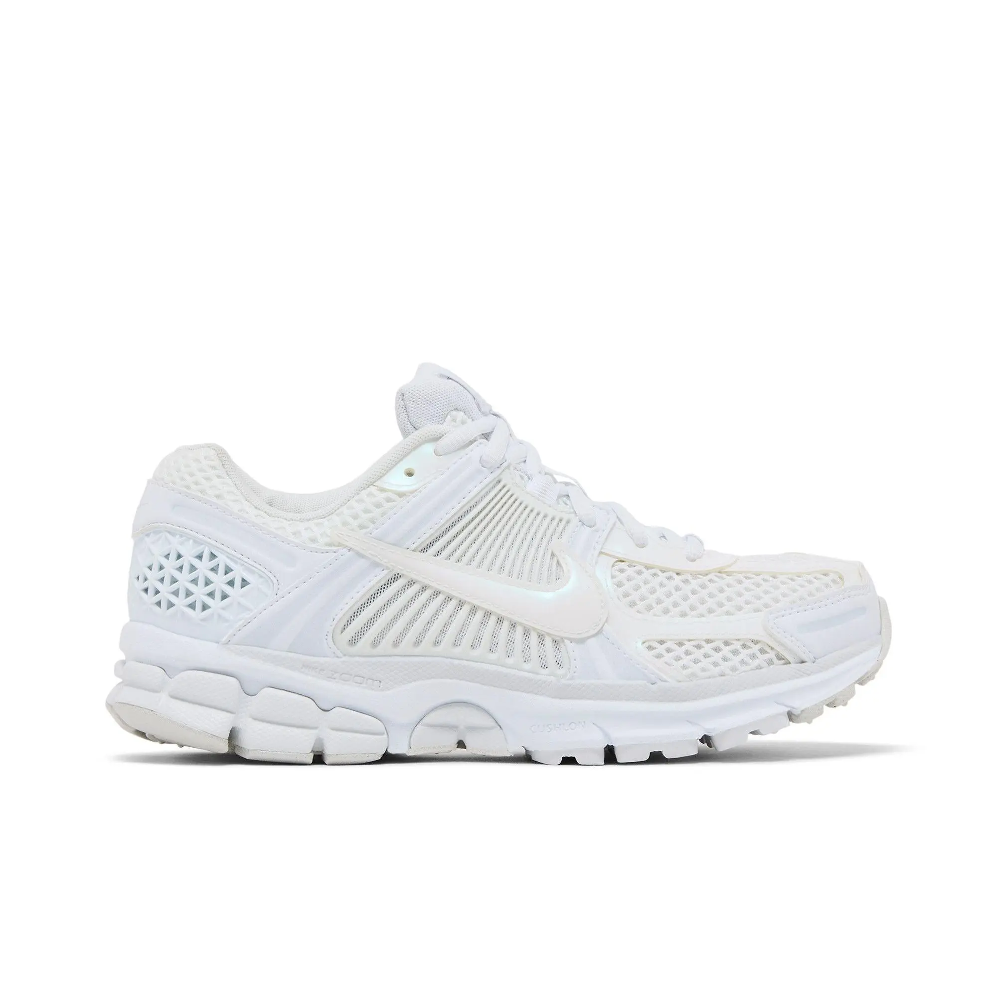 Nike Women's Air Zoom Vomero 5 'Triple White' Female Low-Top Running Shoes, Adjustable Lace, Mesh Upper, Platinum Tint/Summit White/Black, Style IB4397-100 (Women's Sizes)