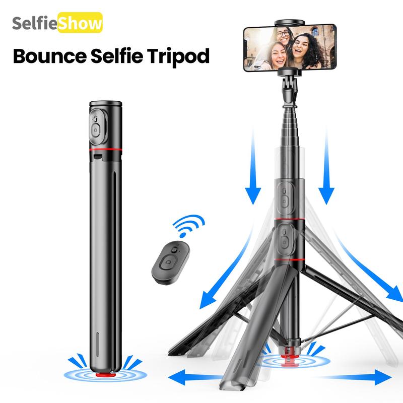 Selfie Stick Tripod, Automatic Pop-Up Tripod with Magnetic Remote Control, Selfie Stick Tripod for Smartphone