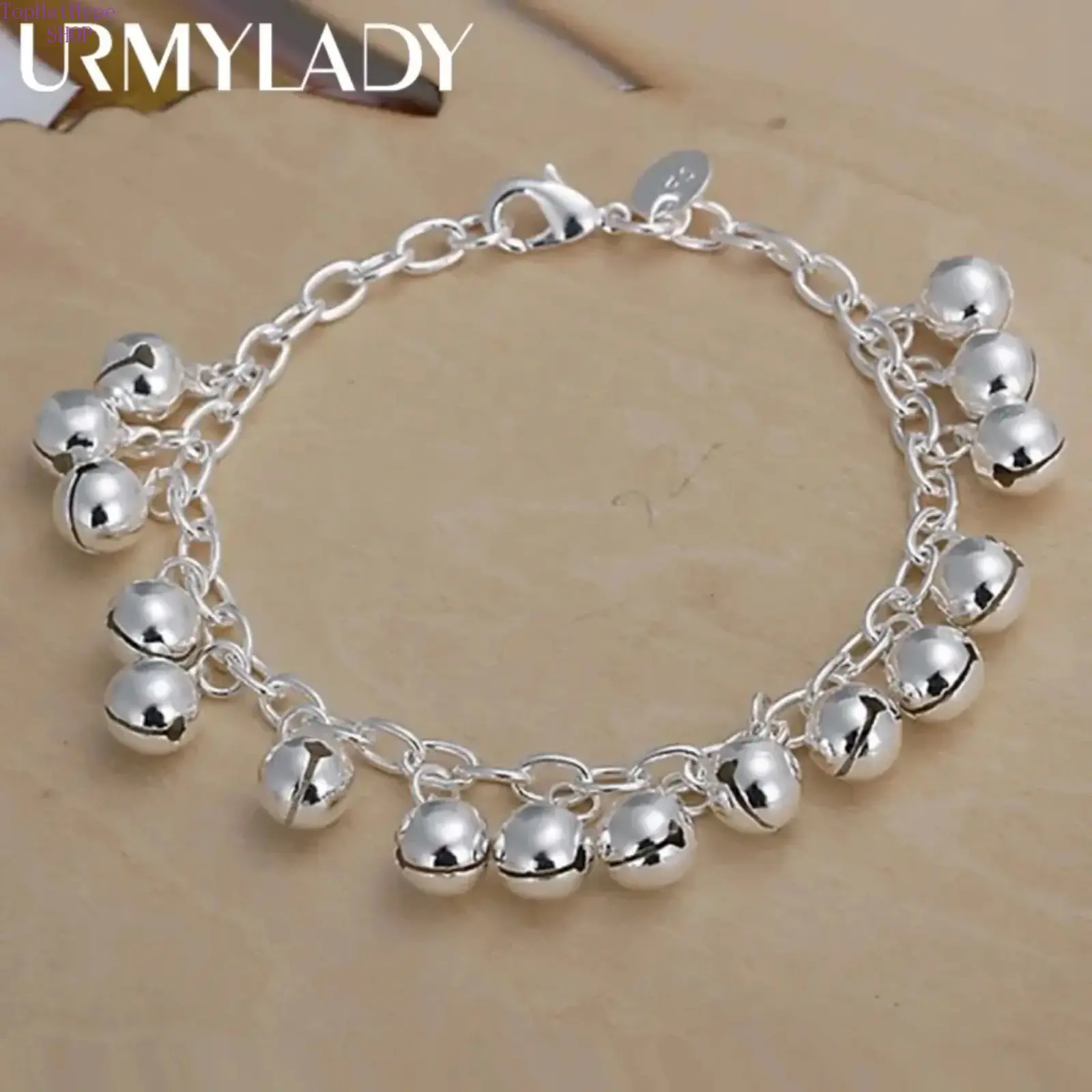 Women's 925 Sterling Silver Bracelet with Pendant - Elegant Real Jewelry, Beautiful Accessory, Thoughtful Gift for Women, Suitable for Weddings, Parties, Beautiful Bracelets, Elegant Jewelry Bracelet