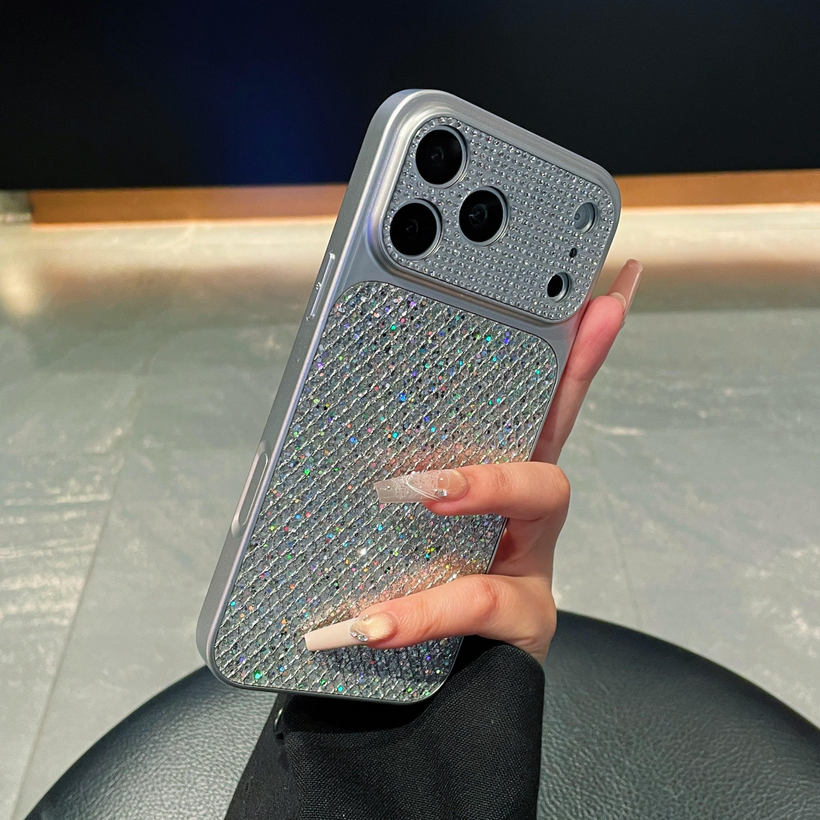 Ins High Value Diamond Light Luxury Rhombus Sequin Phone Case For iPhone 14 15 16 17 Pro Max Phone Case New Advanced Fashion Trendy For Couples Men Women Shockproof Protective Cover