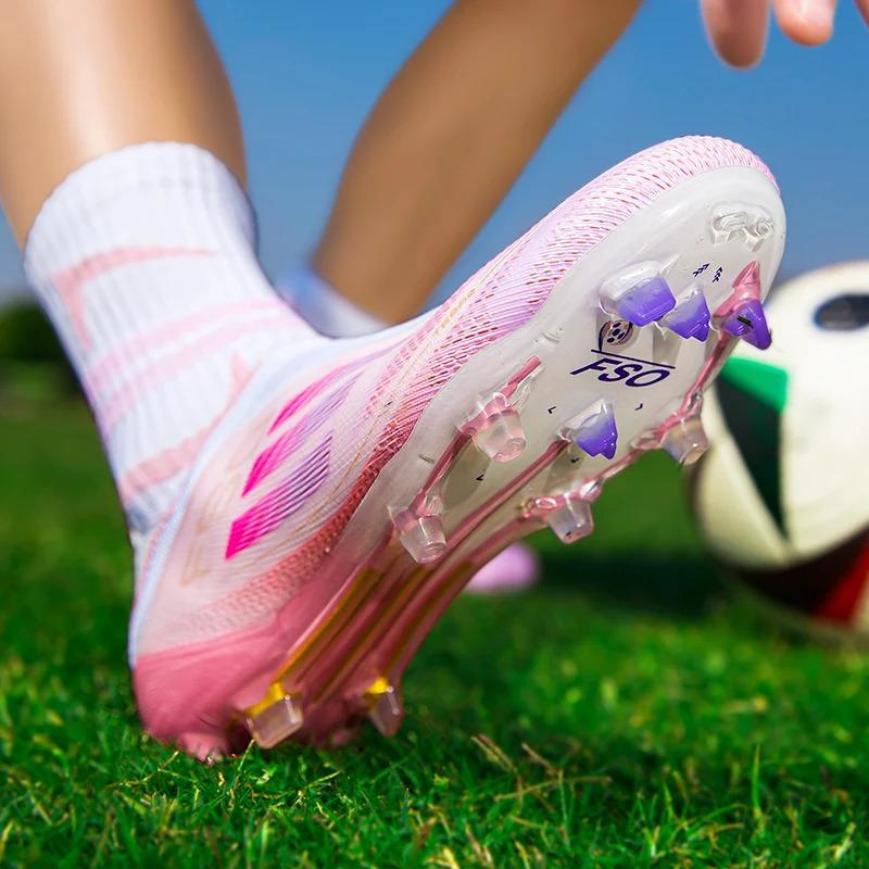 Trendy TF/FG Soccer Cleats for Men Women – Breathable Lightweight Football Boots, Comfortable Sneakers for Outdoor Sports Training