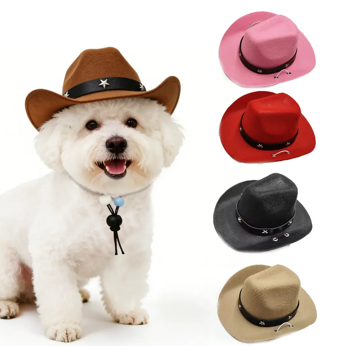 Pet Cowboy Hat - Adorable Western Headwear for Cats & Dogs | Adjustable, Perfect for Summer Adventures & Photo Shoots