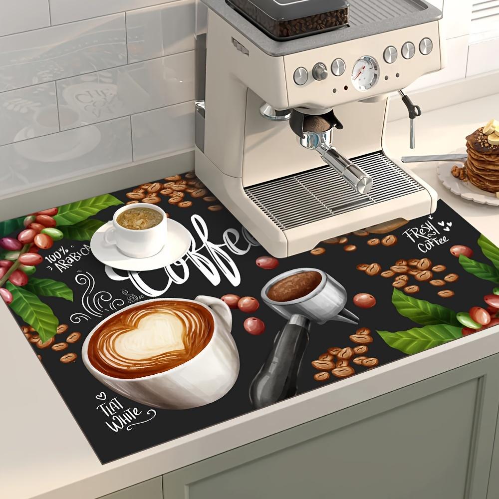 A Drying Mat for Tableware, Suitable for Coffee Machines, Kitchen Tables, And Countertops, Featuring Absorbent And Non-Slip Properties, Ideal for Kitchen And Dining Room Settings, As Well As Home Decor.