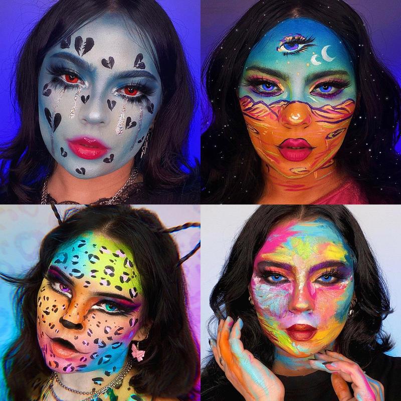 UCANBE Athena Face and Body Oil Paint Palette 20 Vibrant Colors Safe Non-Toxic for Kids Adults Cosplay Halloween Special Effects Makeup Kit UCANBE Athena Face and Body Oil Paint Palette 20 Vibrant Colors Safe Non-Toxic for Kids Adults Cosplay Halloween Special Effects Makeup Kit