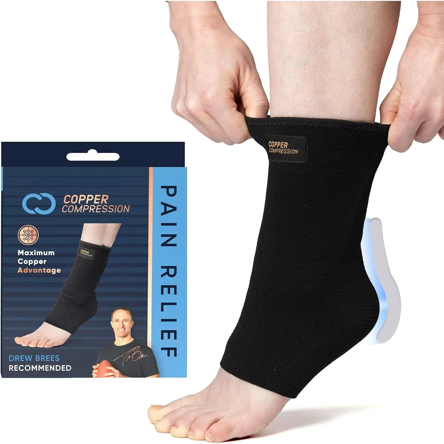 Achilles Support Sock – Silicone Gel Support for Tendonitis, Injury Recovery & Pain Relief – Lightweight, Breathable Compression for Swelling & Circulation – Wear Day & Night – L/XL