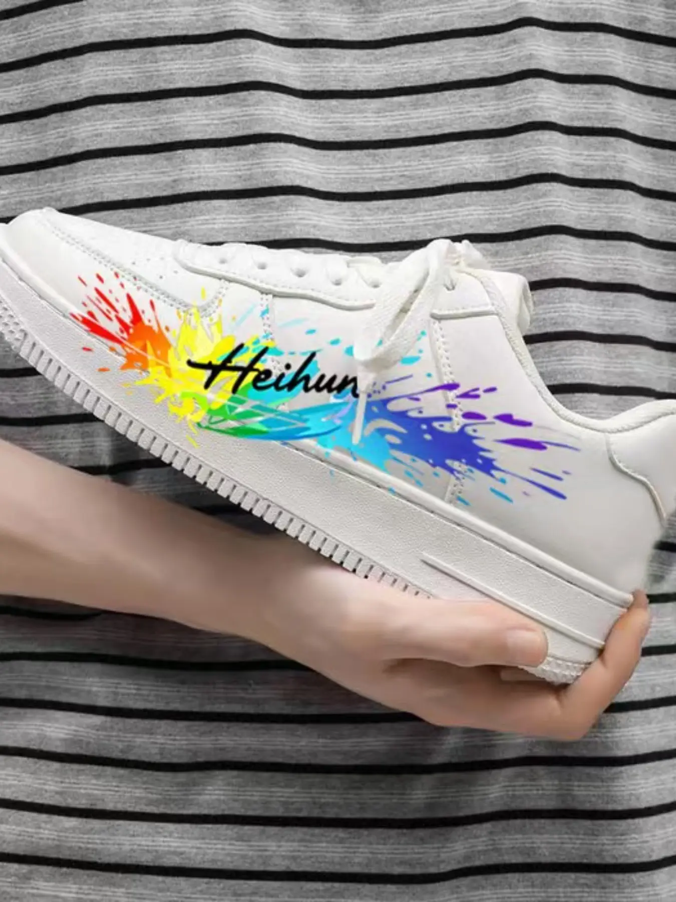 American Retro Graffiti Smile Flower Board Shoes, Dopamine Color Block Low Top Skateboard Shoes, Unisex Couple Casual Trendy Sneakers