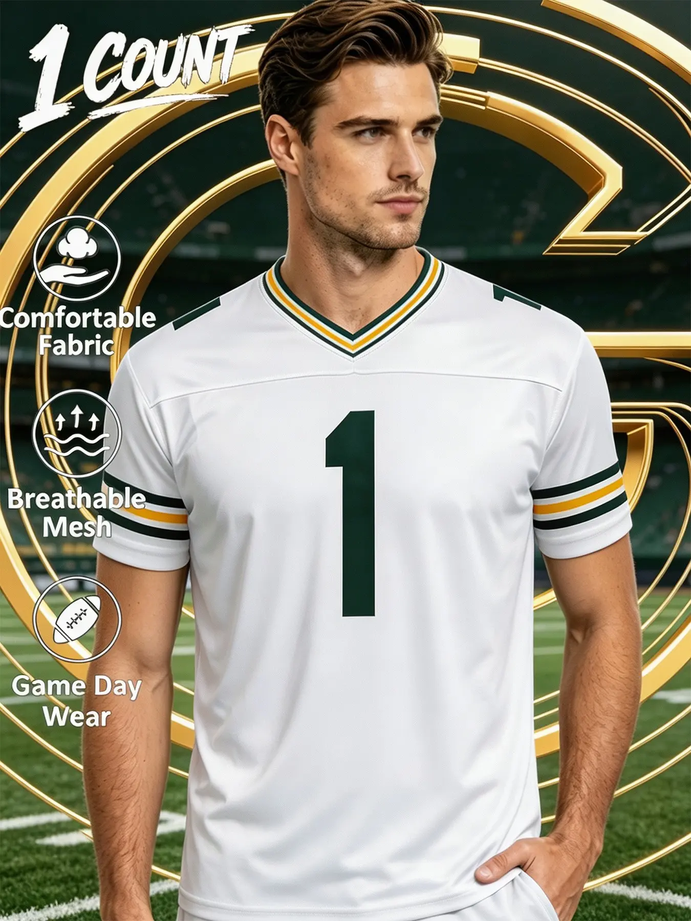 American Football Jersey, Rugby Jersey,Quick Dry Moisture Wicking Y2K Blokecore Athletic Short Sleeve Top S-3XL, Trendy Streetwear Fan Apparel for Sports Watch Party & Daily Casual Outfits